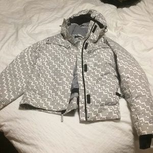 Grey White snowboarding jacket